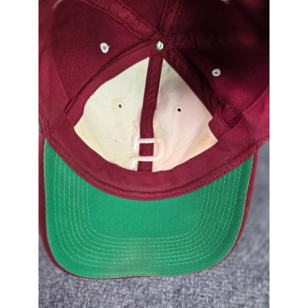 Vintage Stanford Cardinal Snapback Hat OSFA YoungAn Hat Maroon Wool Green Brim - Picture 6 of 8